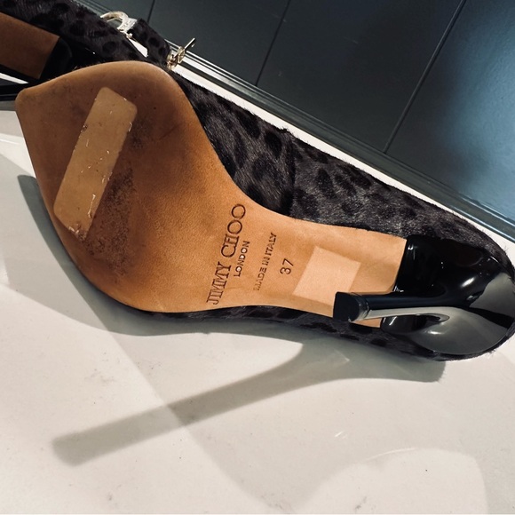 Jimmy Choo Black Leopard Heels - Picture 2 of 6